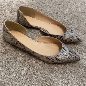 J. Crew Snake Skin Sparkle Flats. Point toe. Size 8.
